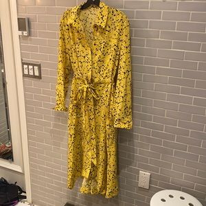 Aeffe SPA patterned yellow shirt dress